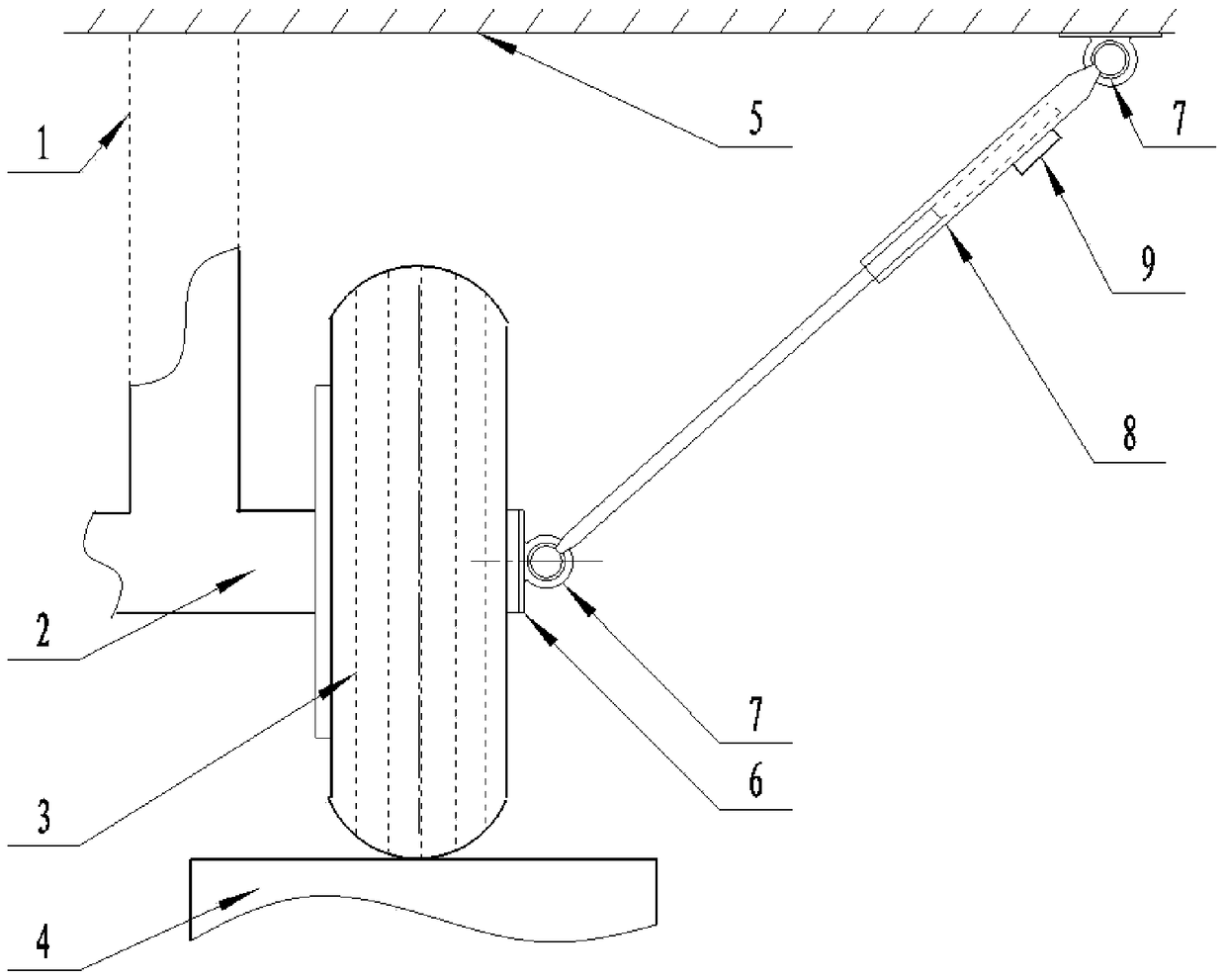 Device and method for measuring the position of the axle end of aircraft landing gear