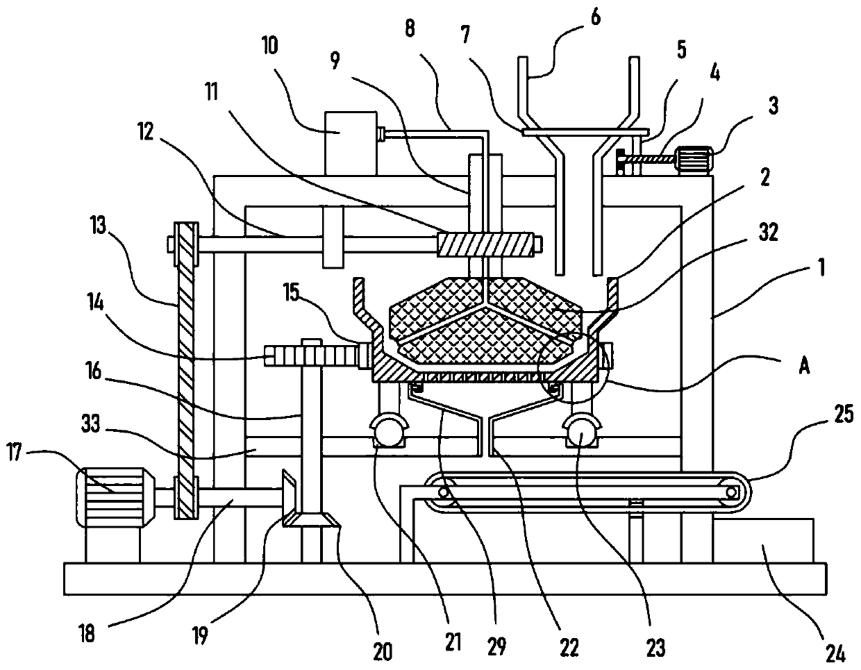 Material chemical processing grinding device