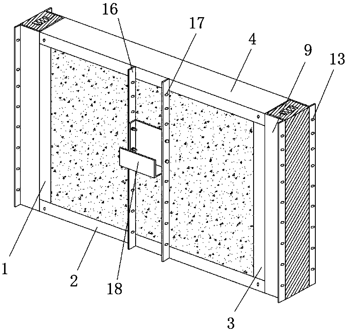 Light steel frame-foamed concrete-steel wire mesh composite wall and connecting method thereof