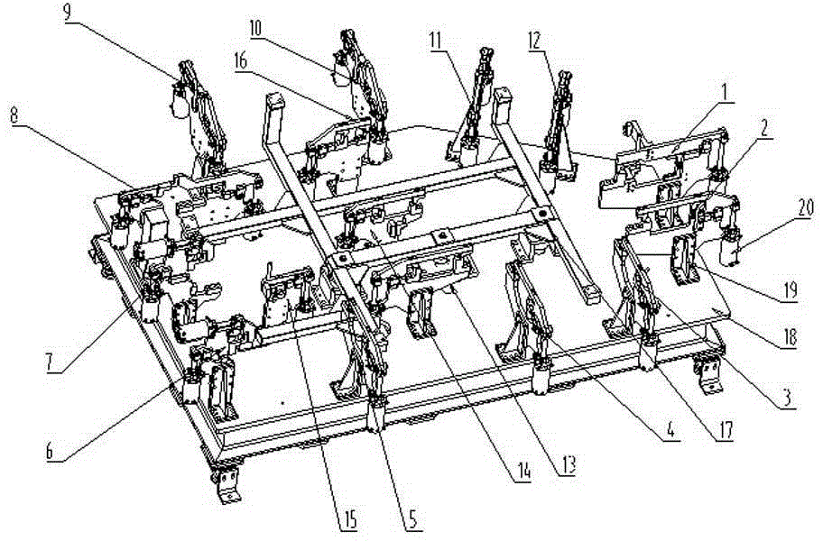 Automotive left and right surrounding plate assembly fixture