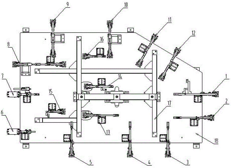 Automotive left and right surrounding plate assembly fixture