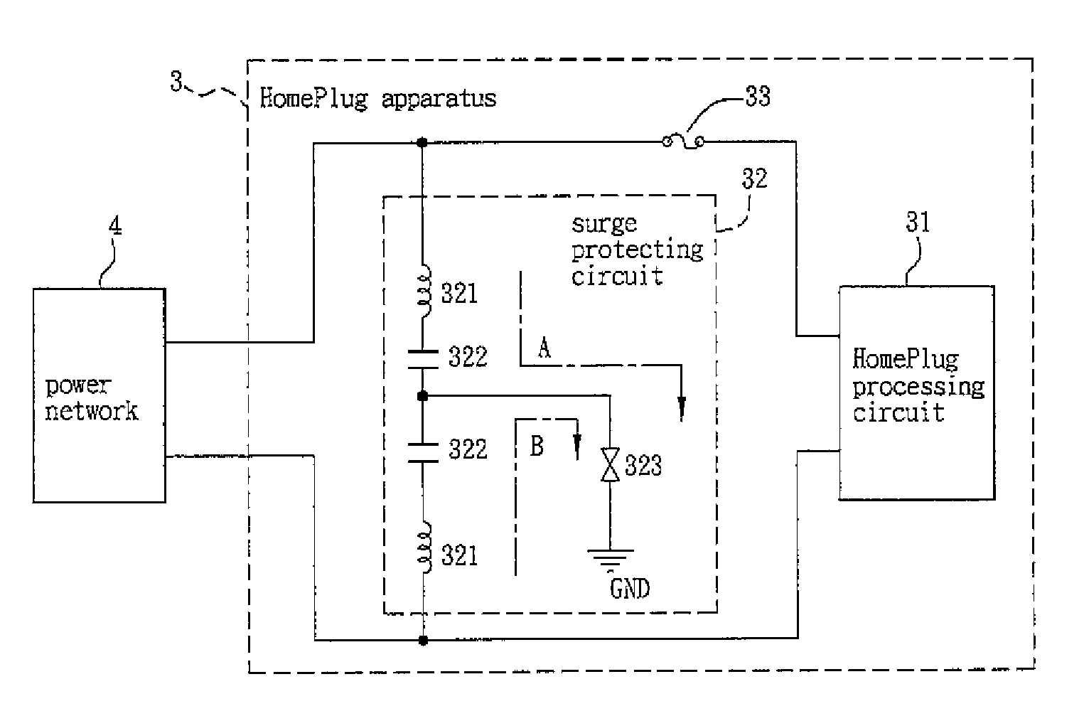 Apparatus and surge protecting circuit thereof