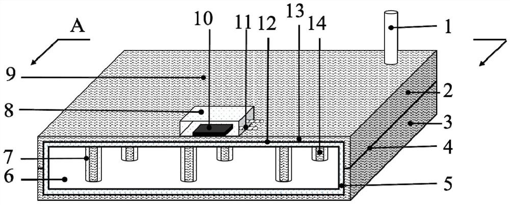 High-temperature electronic packaging substrate material device based on gas-liquid phase change and preparation method thereof