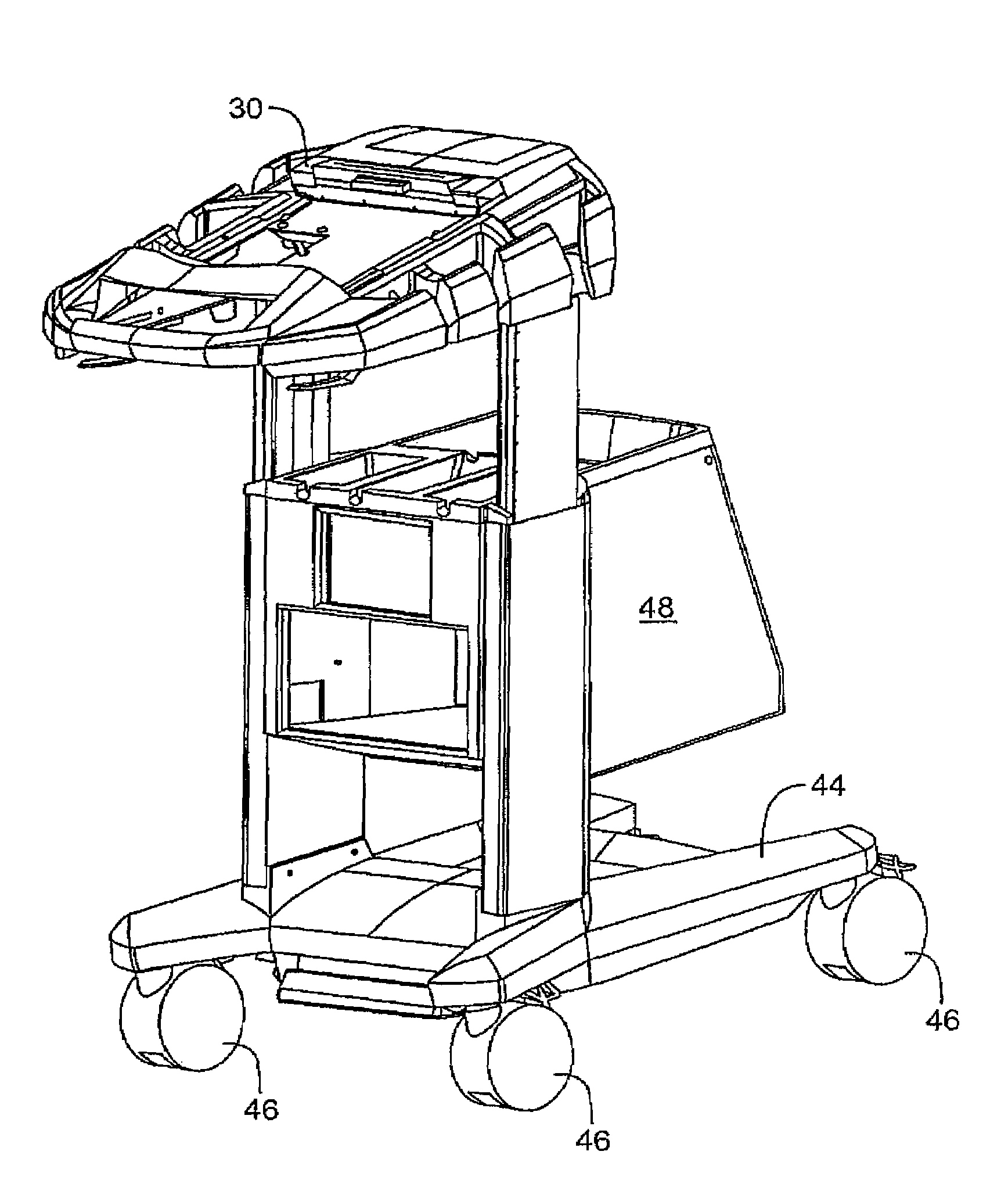 Dock for connecting peripheral devices to a modular diagnostic ultrasound apparatus