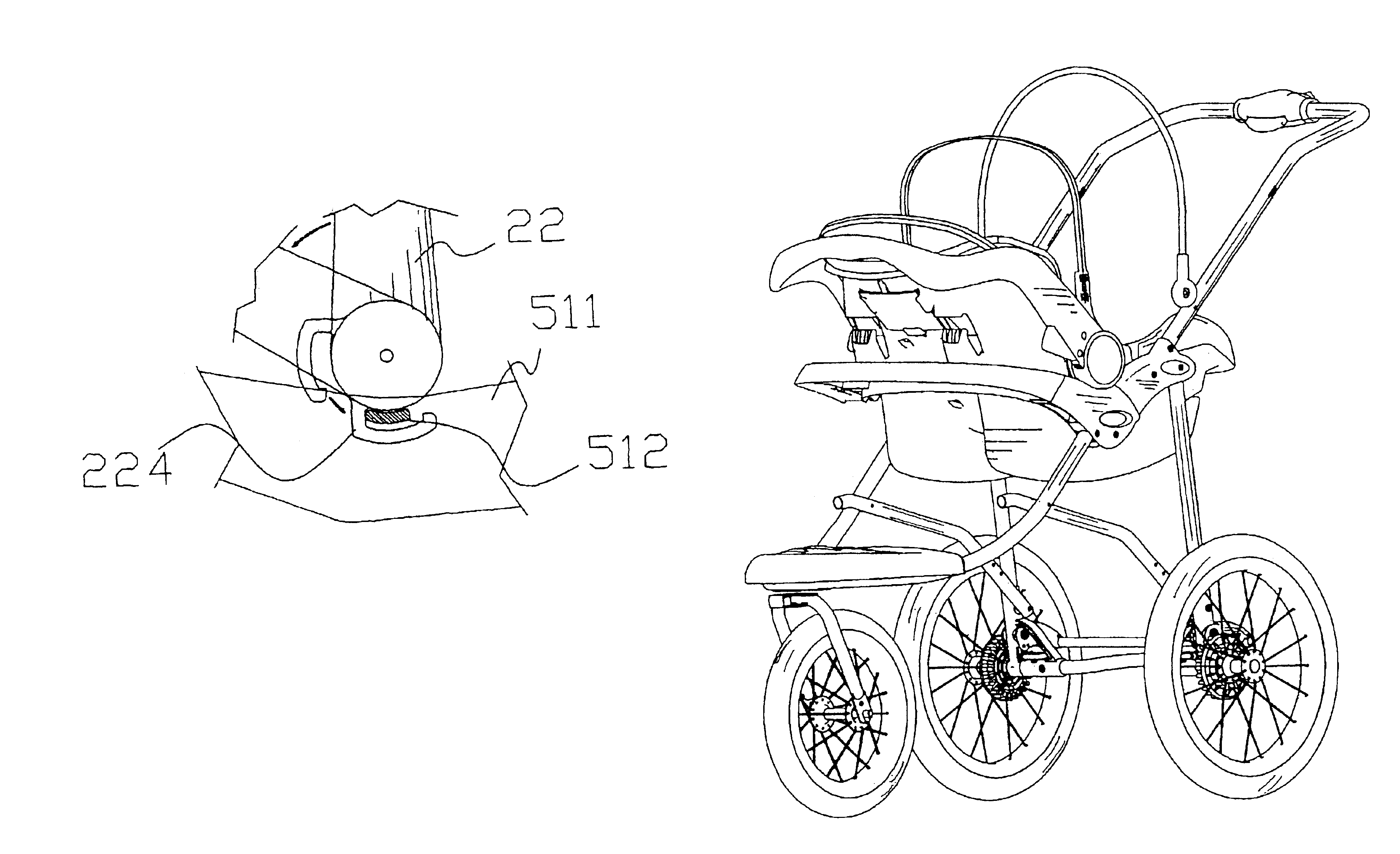 Safety seat anchoring mechanism for stroller