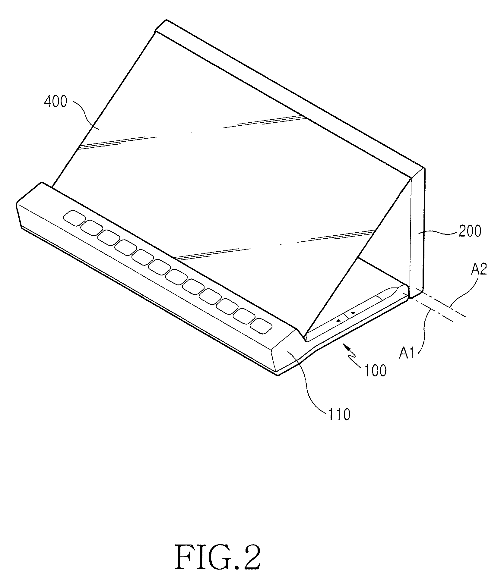 Folder-type portable communication device having flexible display unit