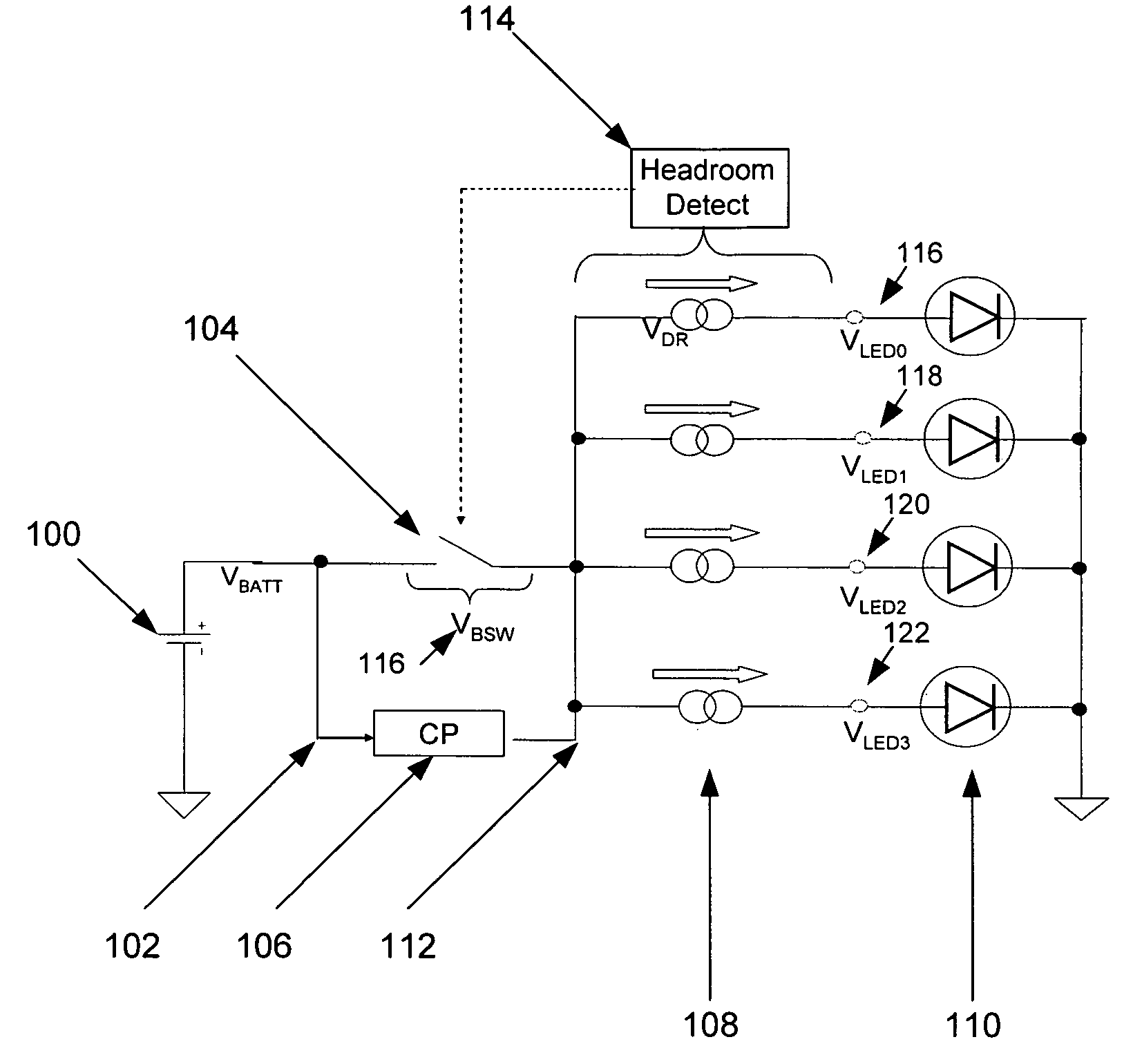 Maximizing efficiency of battery-powered LED drivers