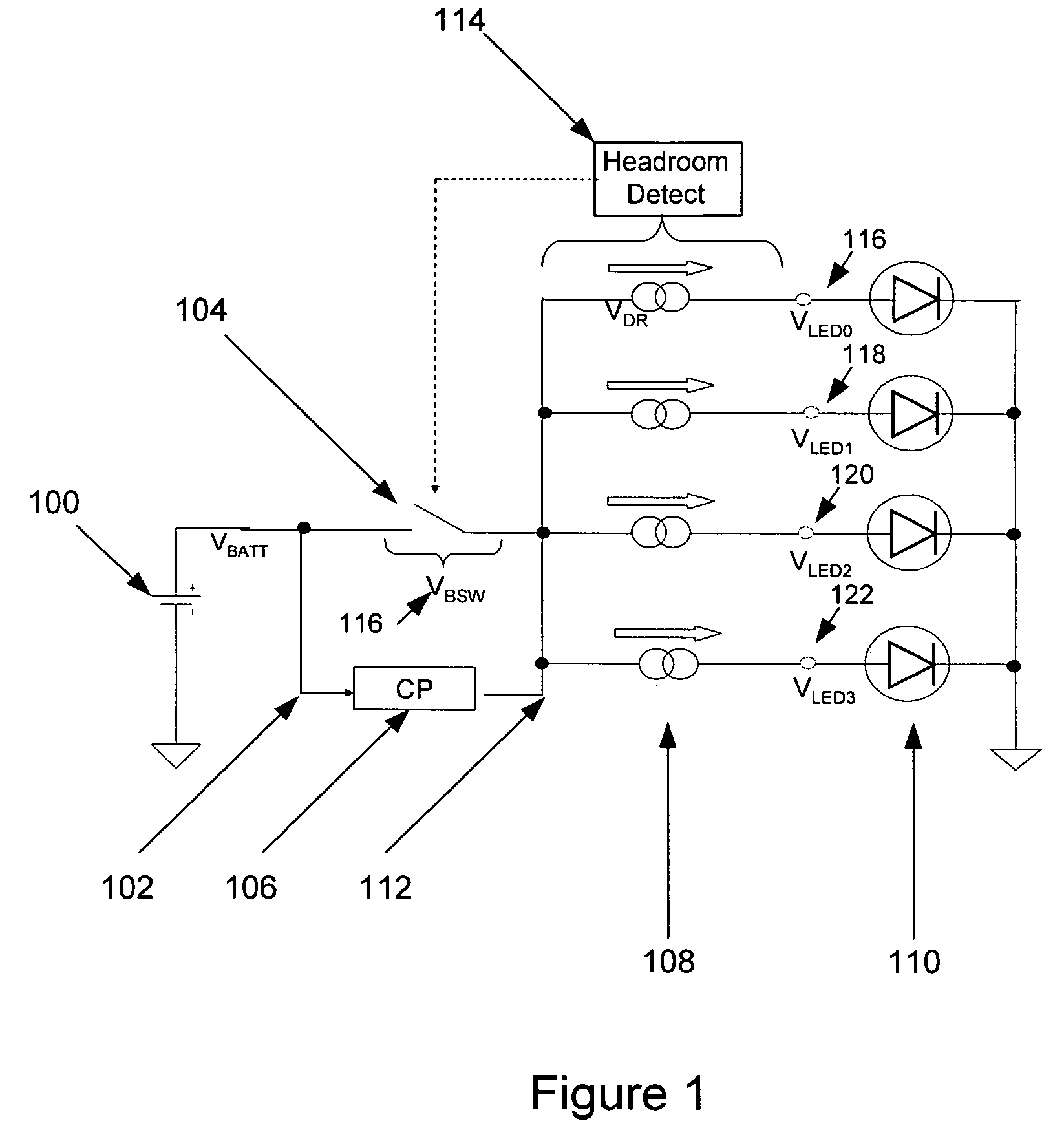 Maximizing efficiency of battery-powered LED drivers