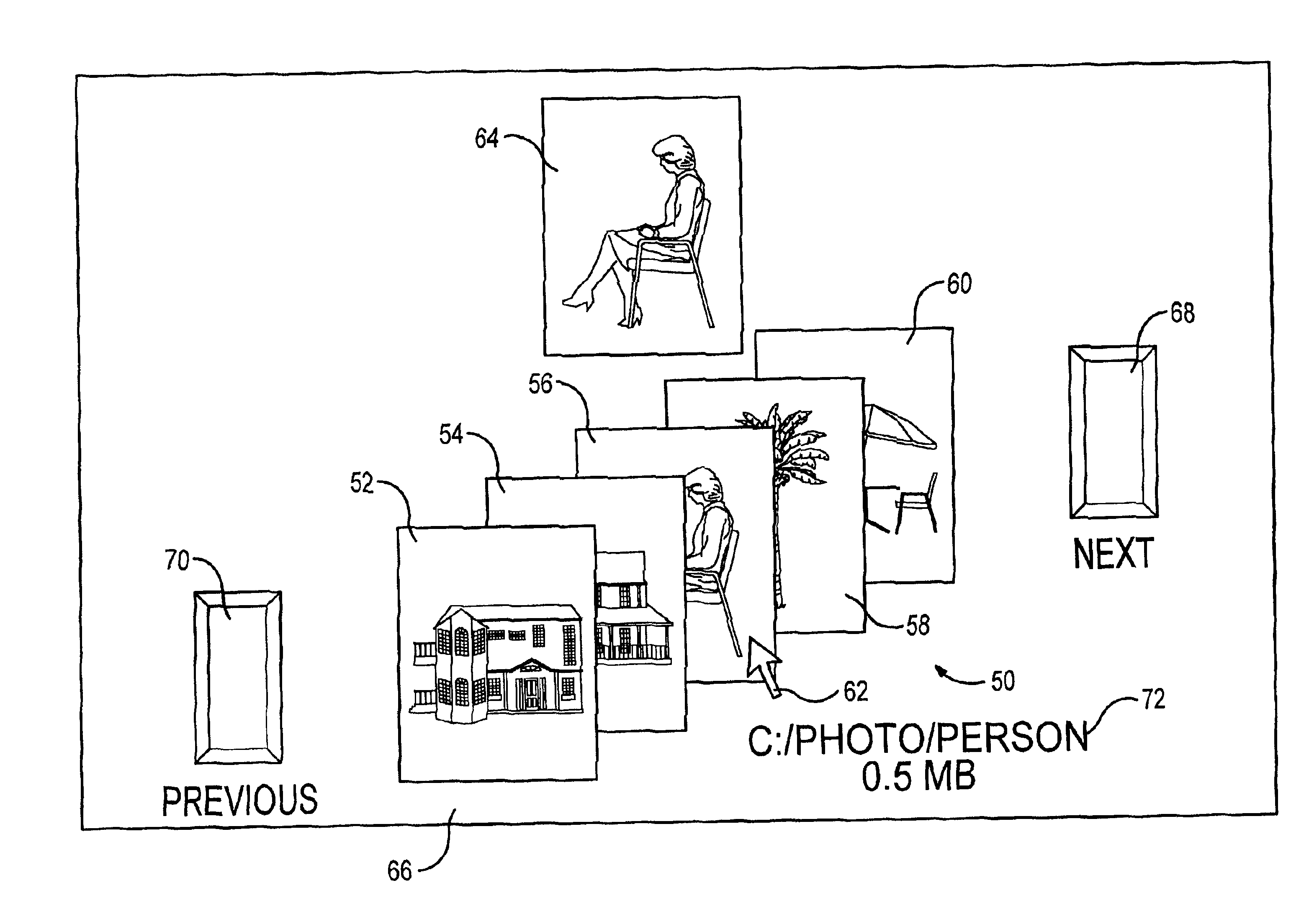 Image browsing using cursor positioning