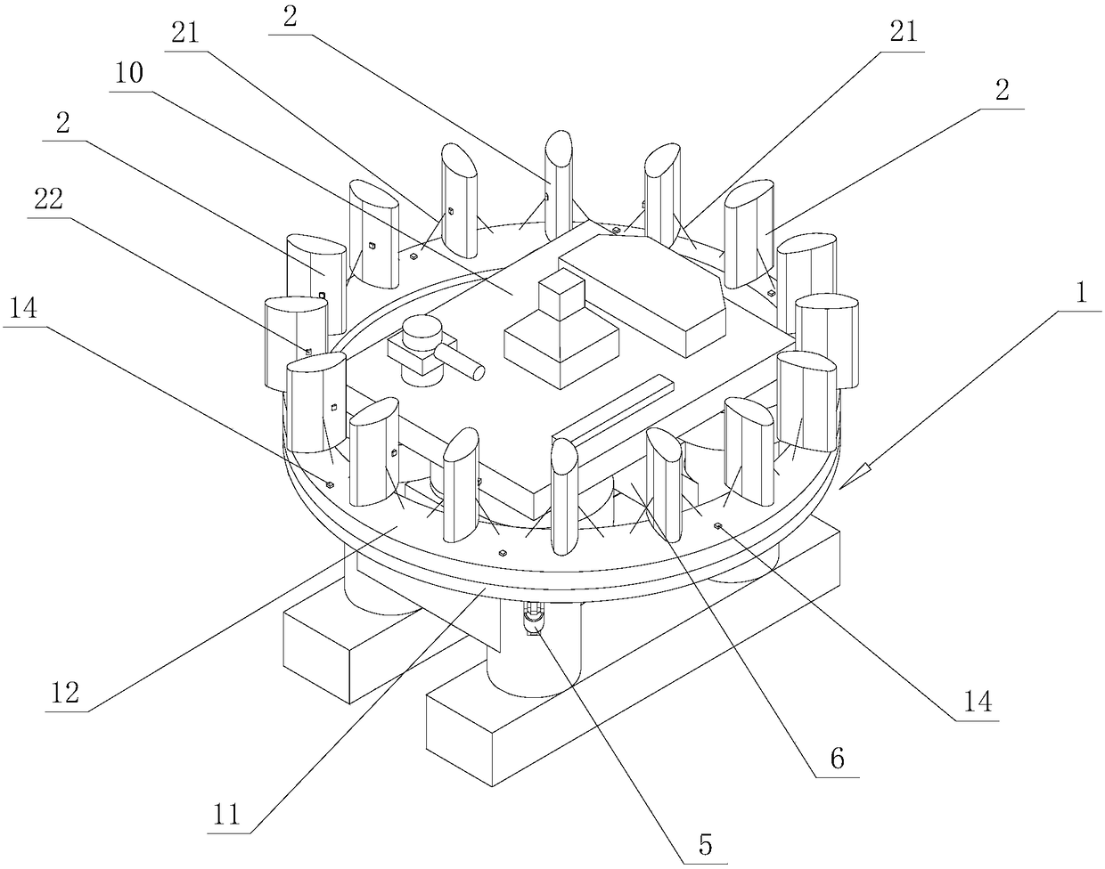 Semi-submersible type anti-overturning device for ocean platform