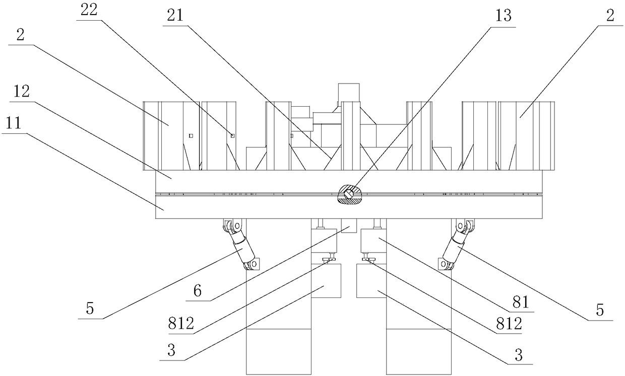 Semi-submersible type anti-overturning device for ocean platform