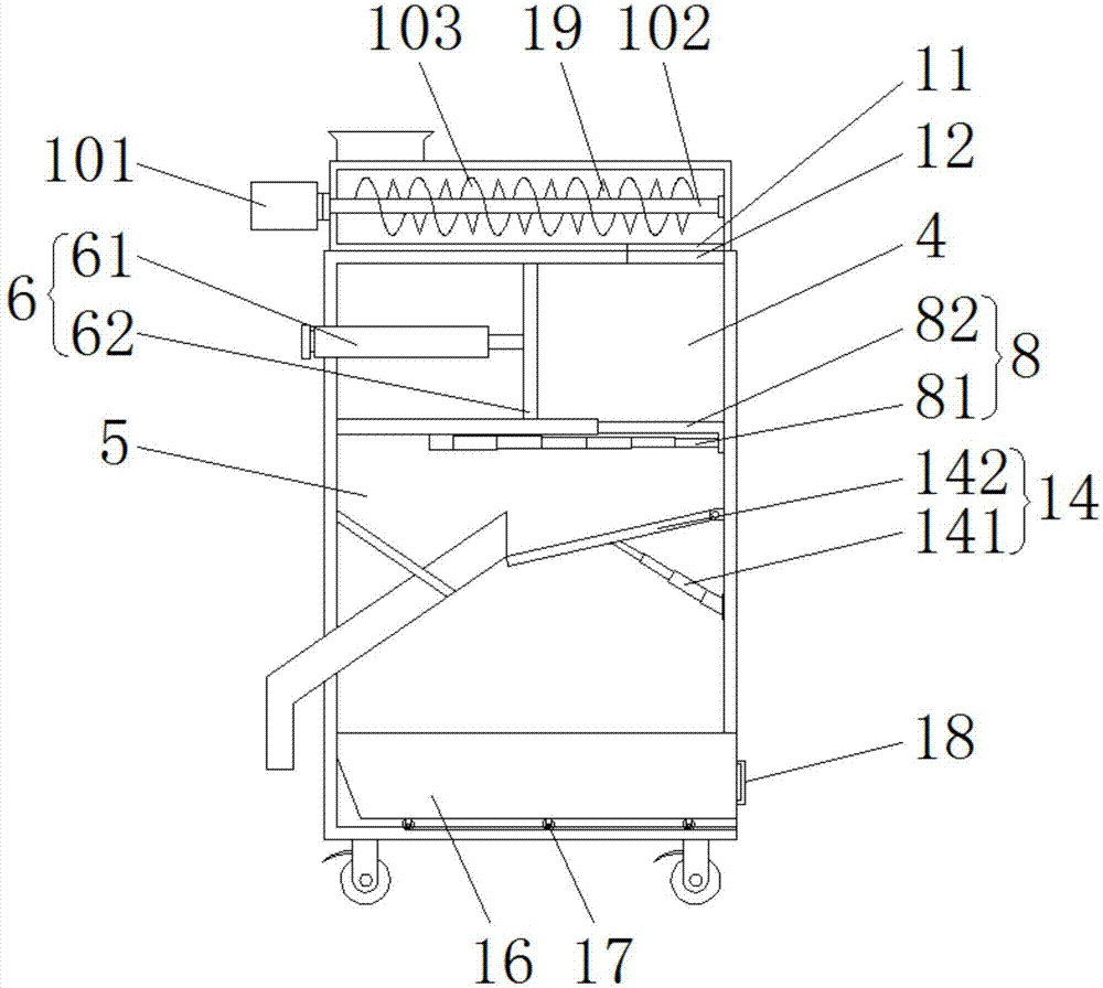 Forage grass discharge machine for livestock raising