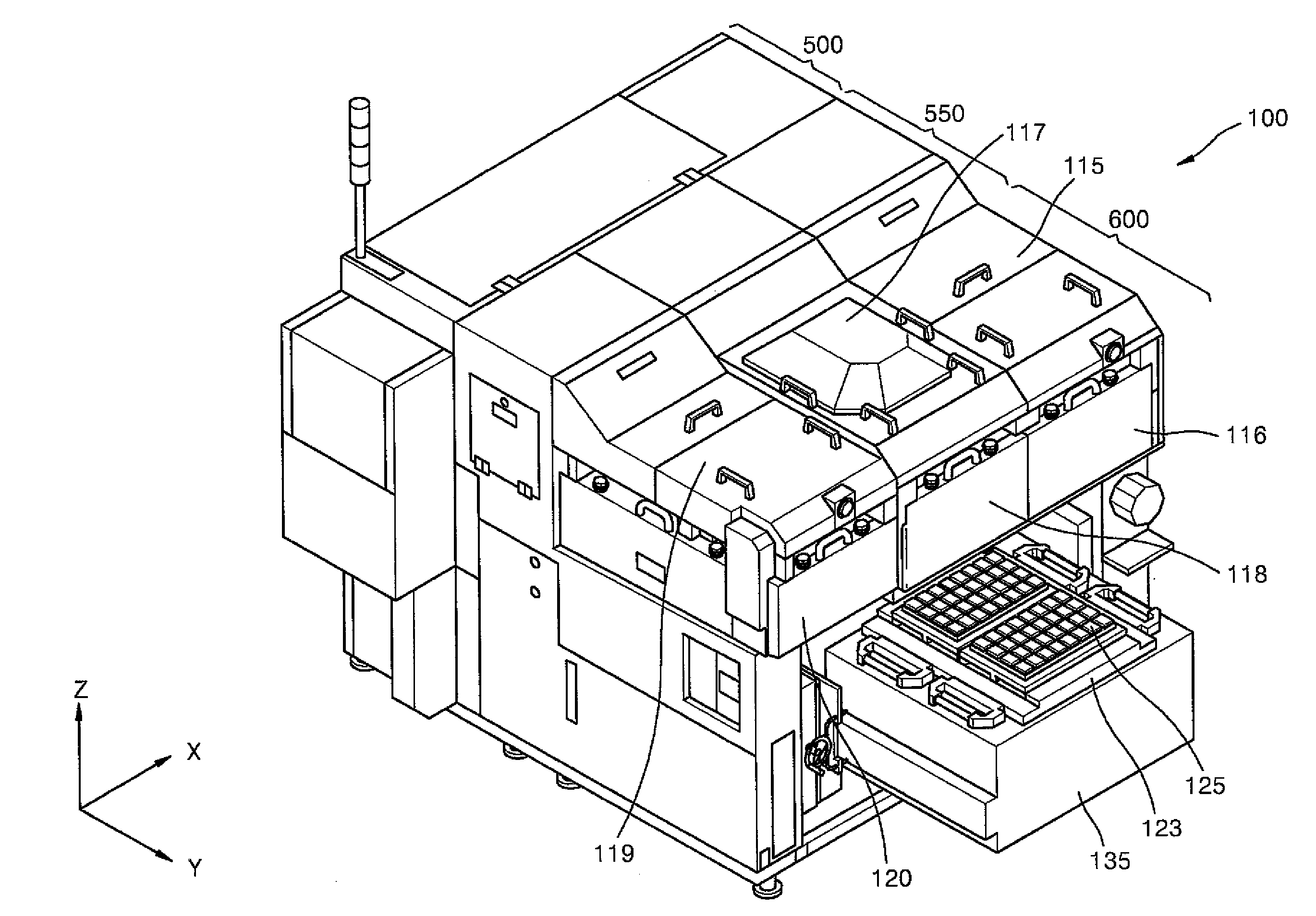 Test handler for testing semiconductor device and method of testing semiconductor device using the same