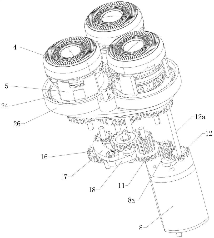 Shaver with shaver head combination with shaver nets rotating forwards and backwards