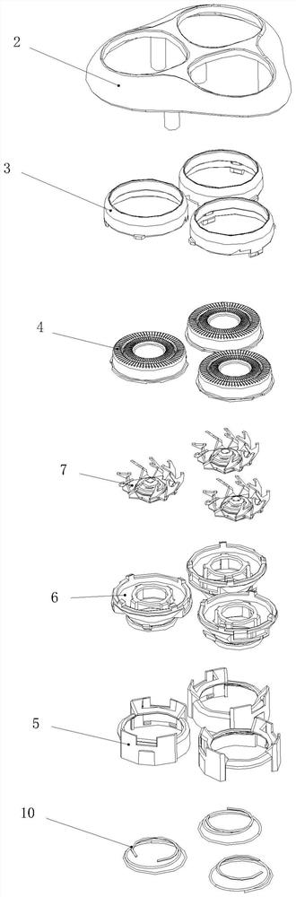 Shaver with shaver head combination with shaver nets rotating forwards and backwards