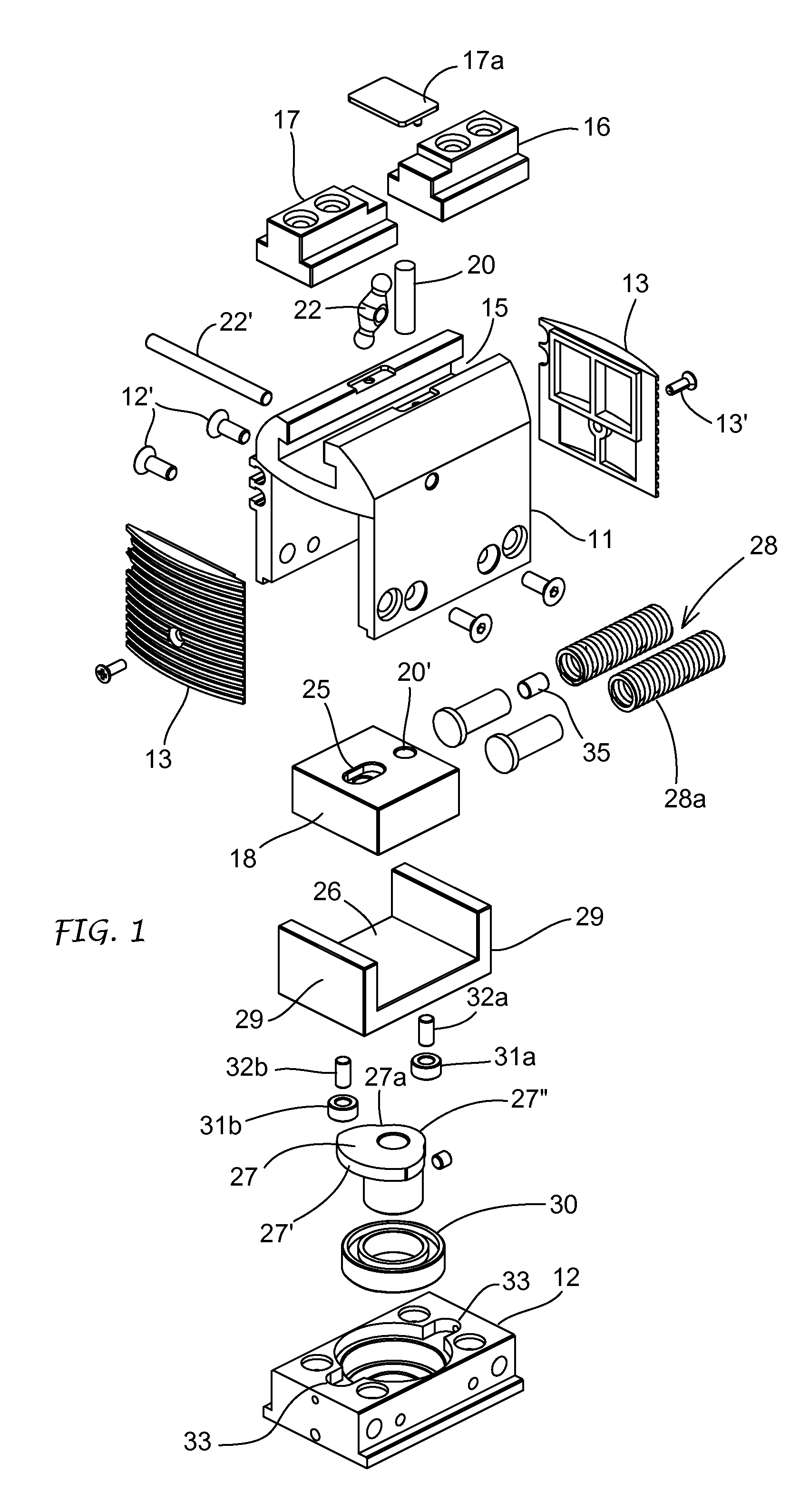 Device for operating a gripping or movement tool starting from an electric actuator