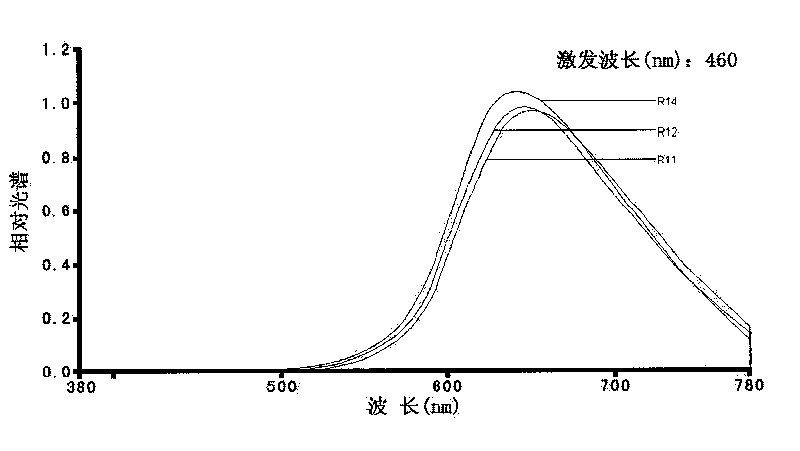 Red fluorescent powder used by white light LED and preparation method thereof