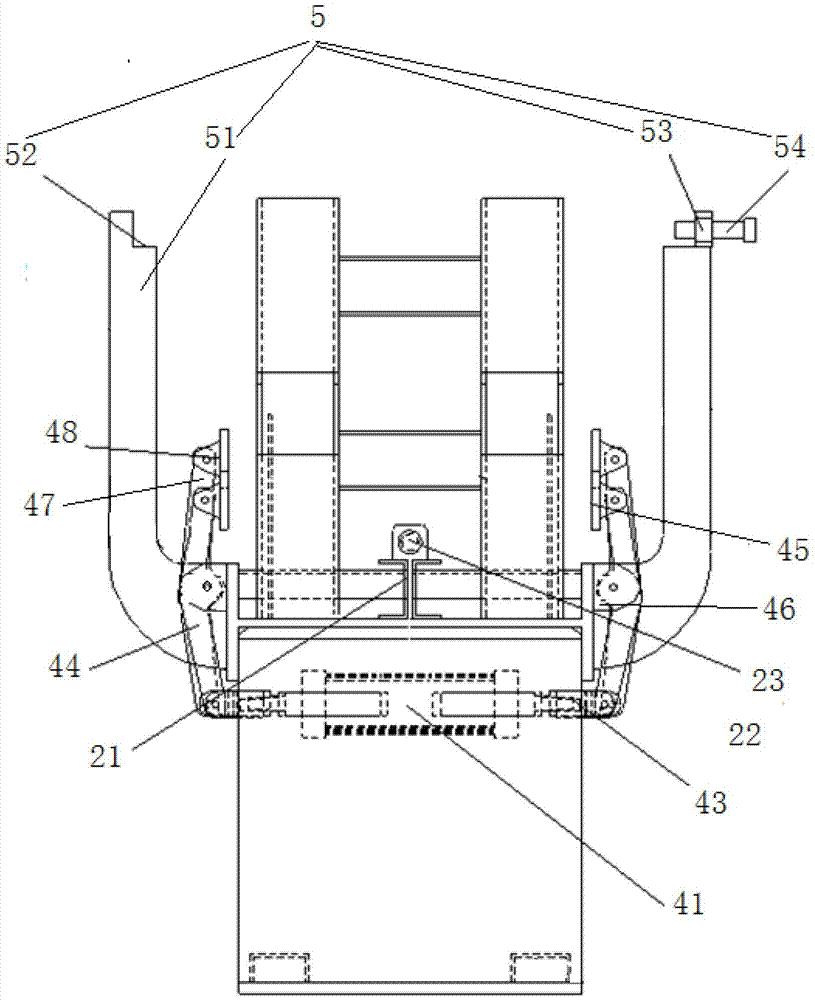 Railway wagon flat wagon middle cross beam assembling and positioning device