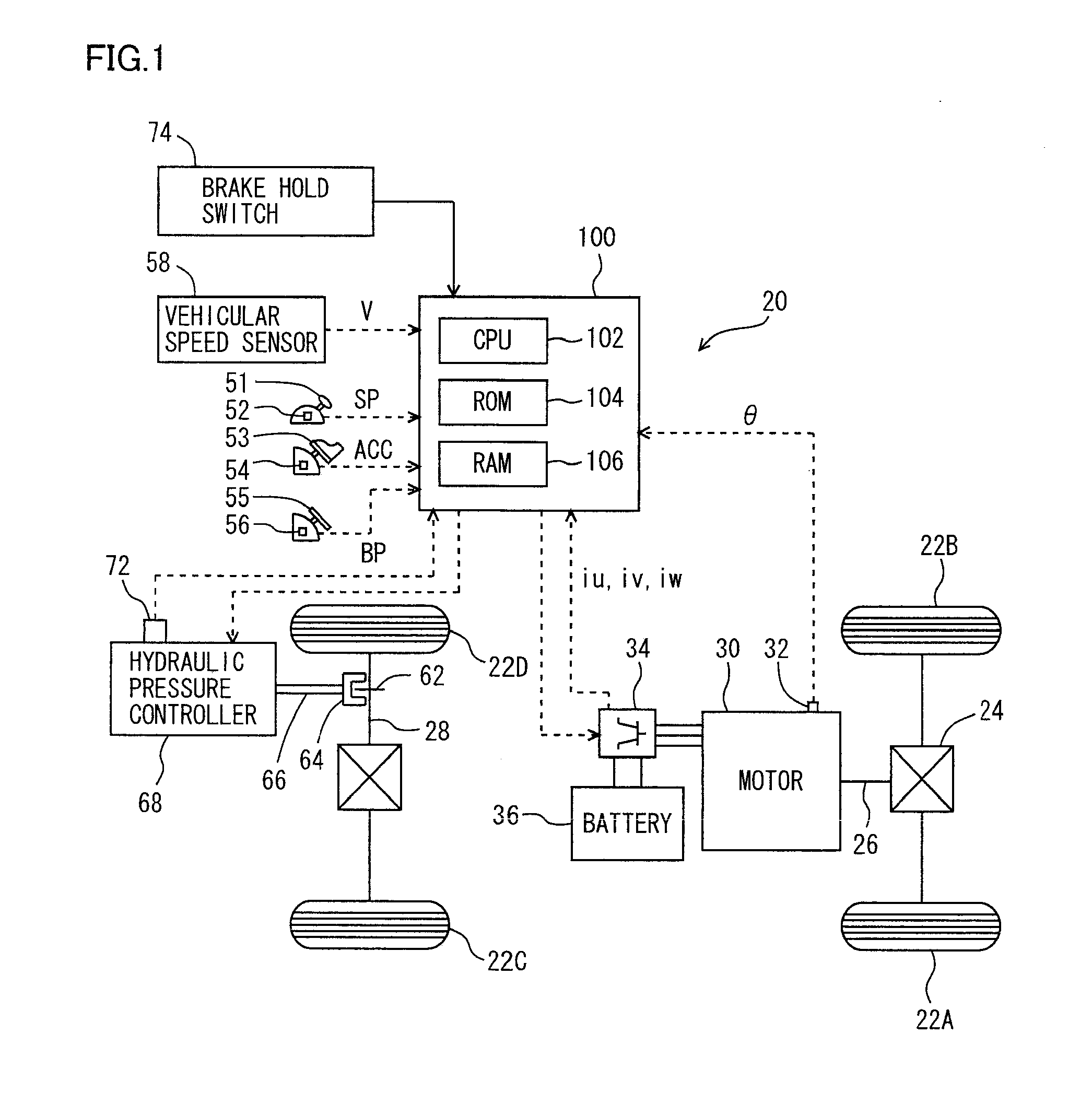 Vehicular control device, method of controlling a vehicle, and storage medium having stored therein a program that implements the method