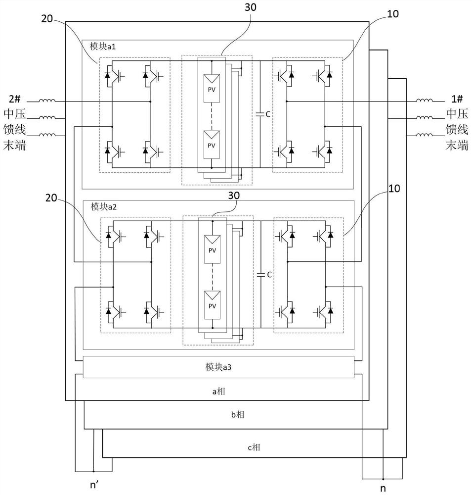 A medium voltage photovoltaic power generation system with double grid connection interface with sop function