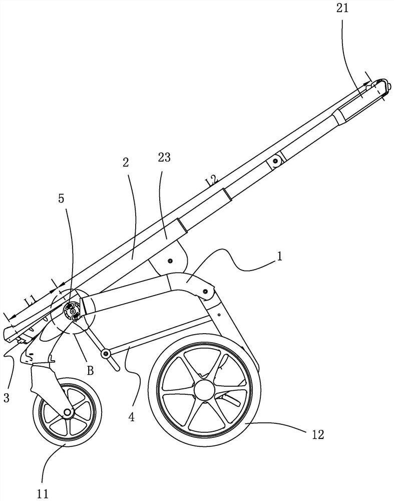 Baby carriage frame