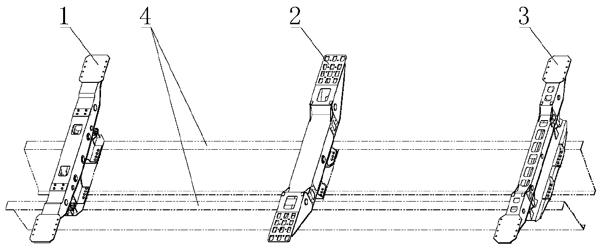 A self-adaptive support device for a vehicle-mounted large cabin