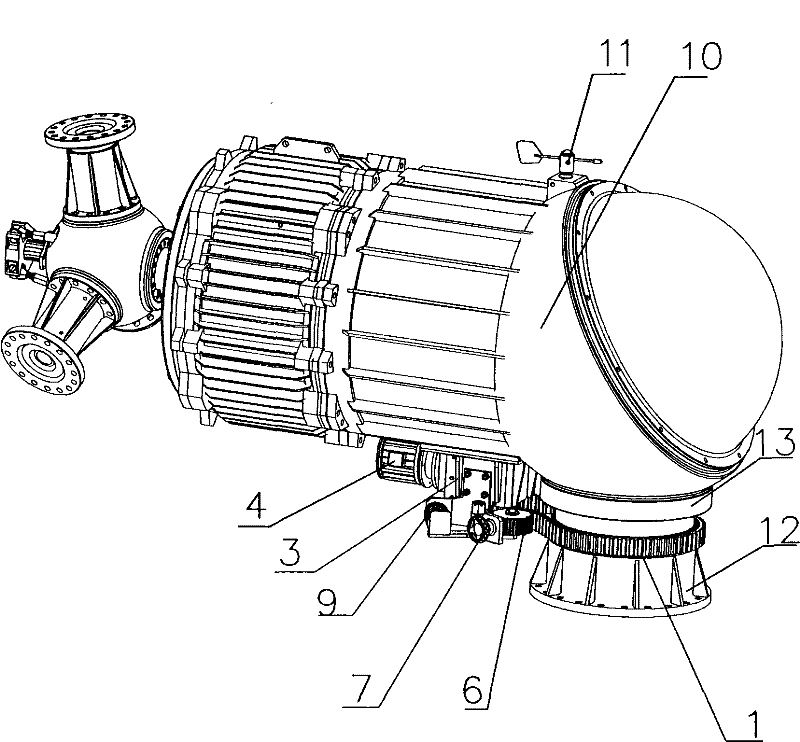 Downwind aerogenerator gyrodamping and locking mechanism