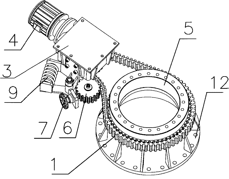 Downwind aerogenerator gyrodamping and locking mechanism