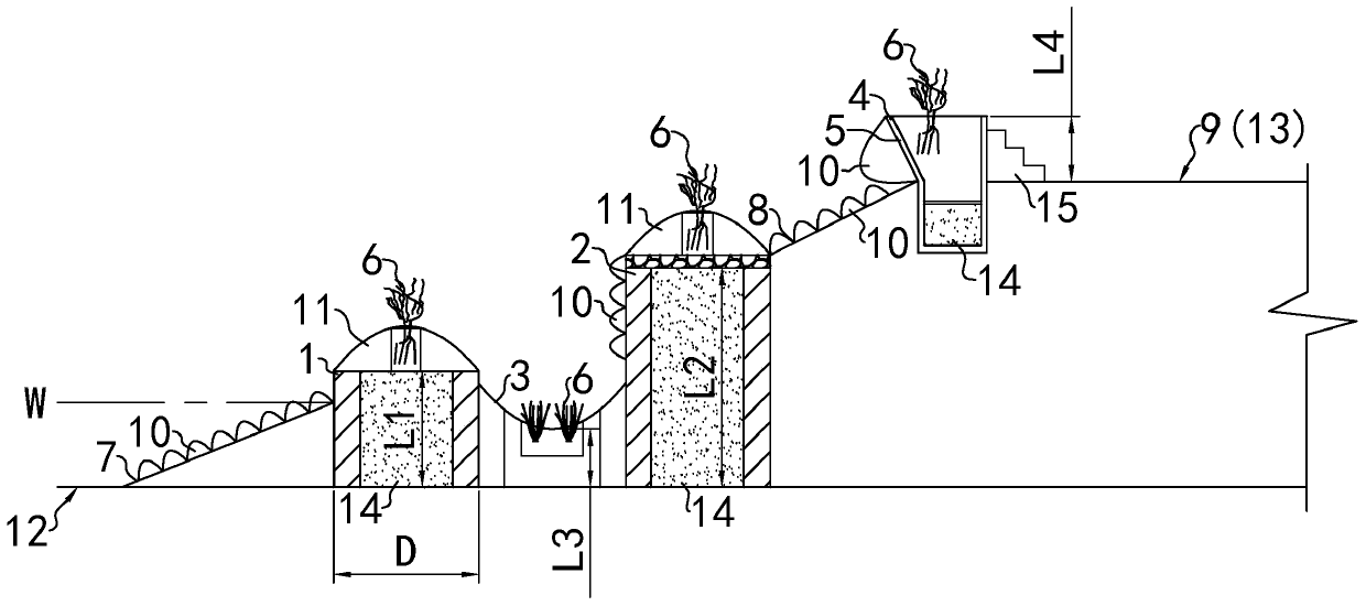 Ecological seawall for multistep modular protection