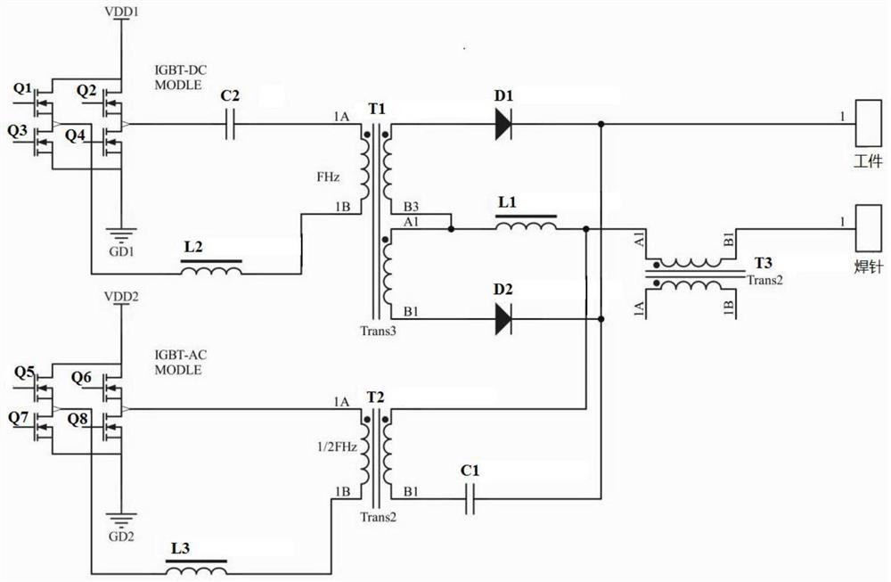 Sine wave high-frequency pulse TIG welding power supply