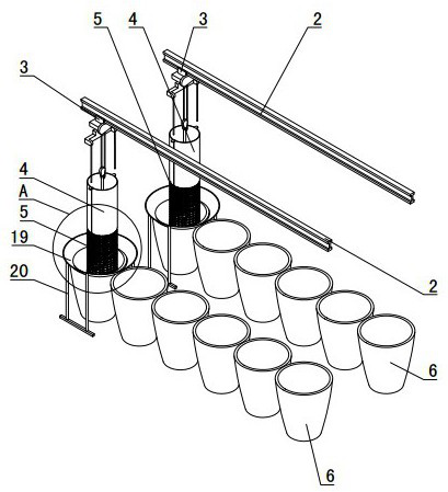 A device for pouring uncooked grains of vinegar