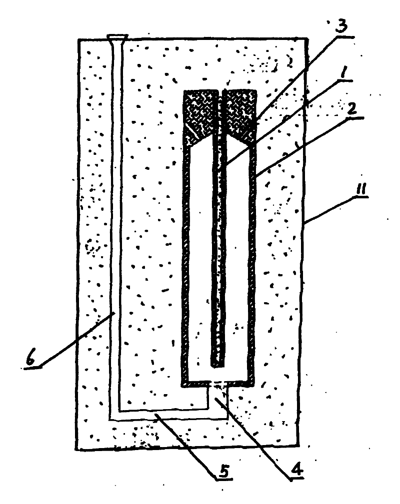 Casting method of heat-resistant steel slime blind-tube and mold thereof