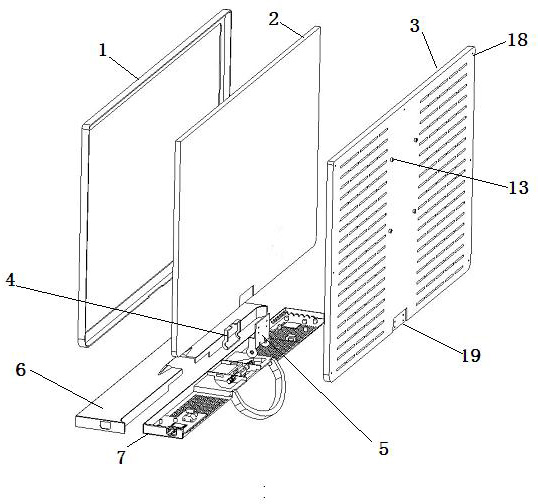 Ultra-thinning method of flat liquid crystal TV and flat liquid crystal TV structure