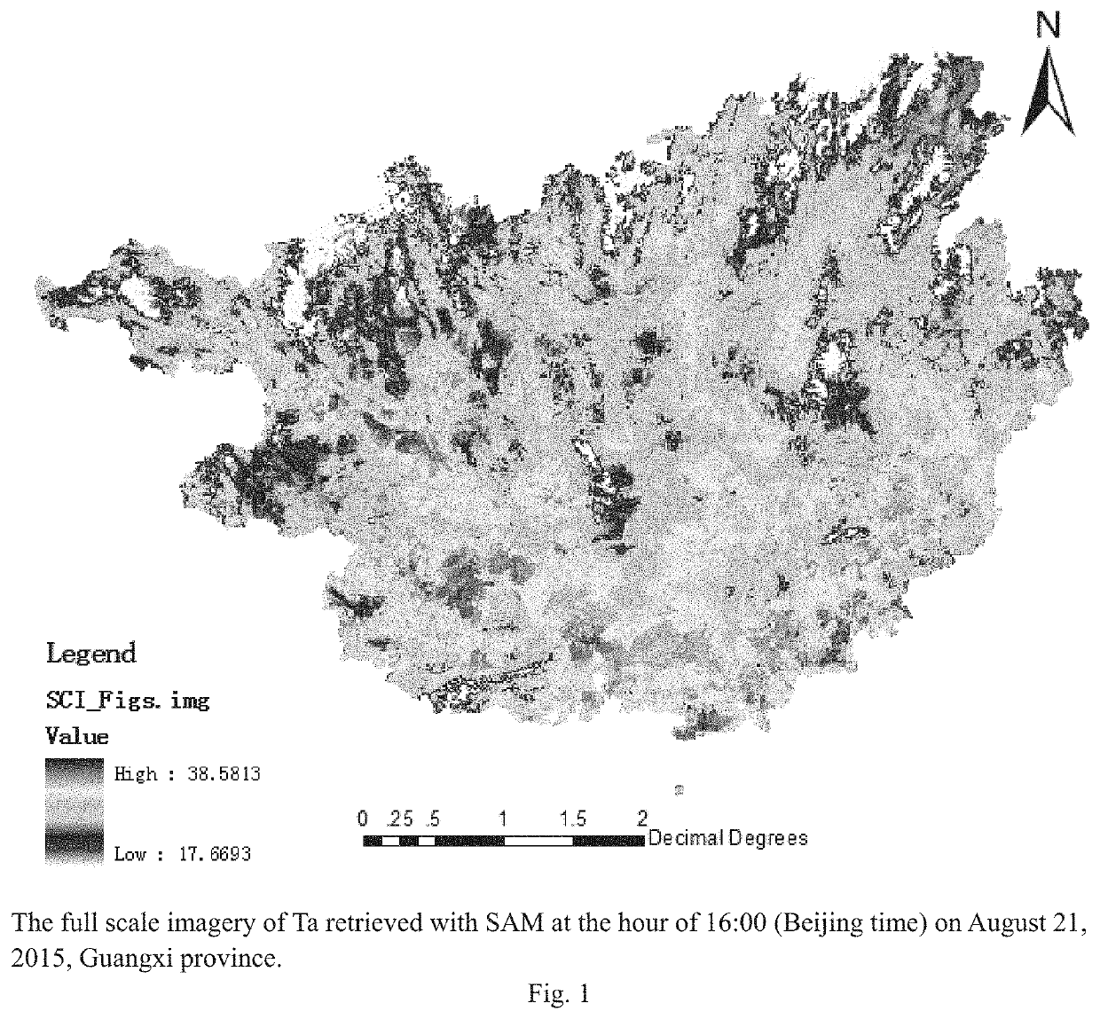 Nonlinear method for area-wide near surface air temperature precision retrieval