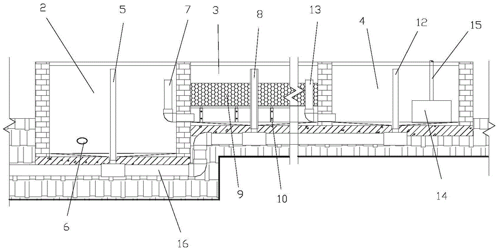 A kind of track type aquaculture water treatment system and its process method