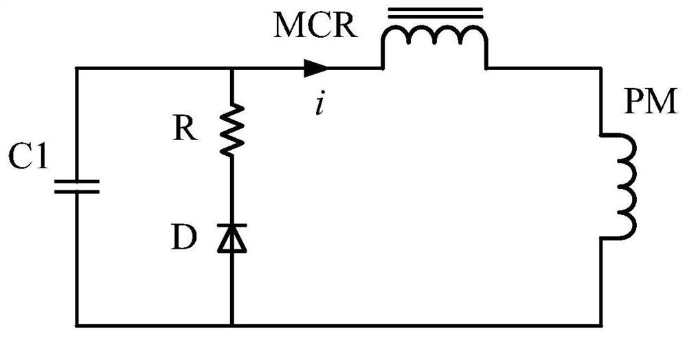 Circuit and method for generating flat-topped pulsed magnetic field