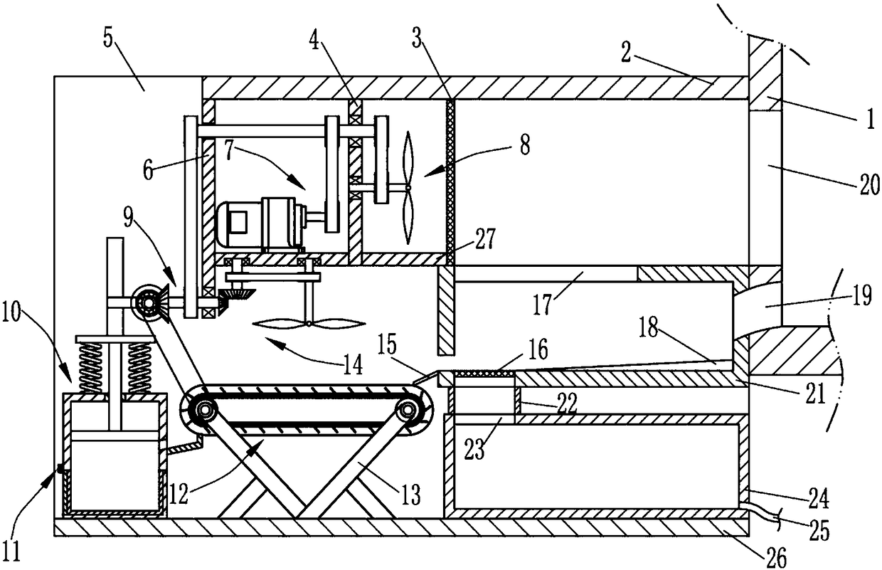 Scrap iron recycling device for milling machine