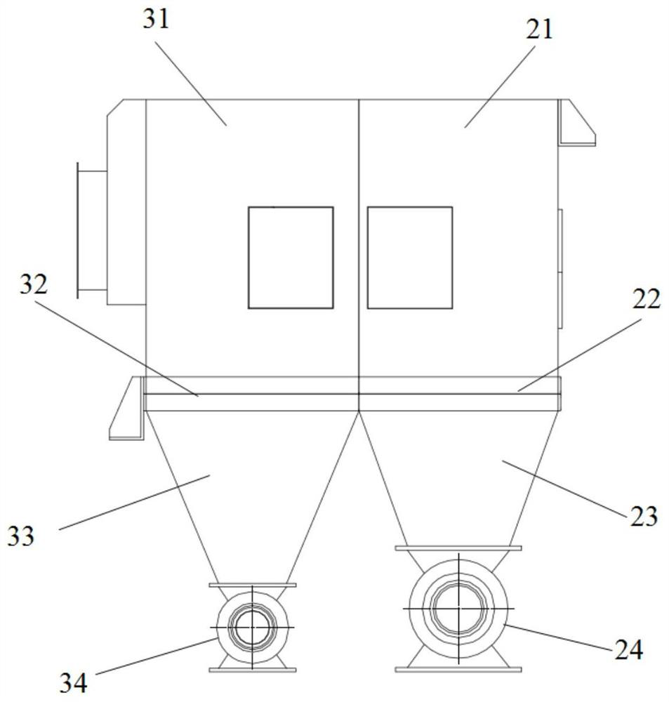 Side suction dust removal system for railway ballast bed suction-type dirt removal truck and corresponding dust removal method