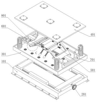 A vibration damping device for a capacitor processing machine tool