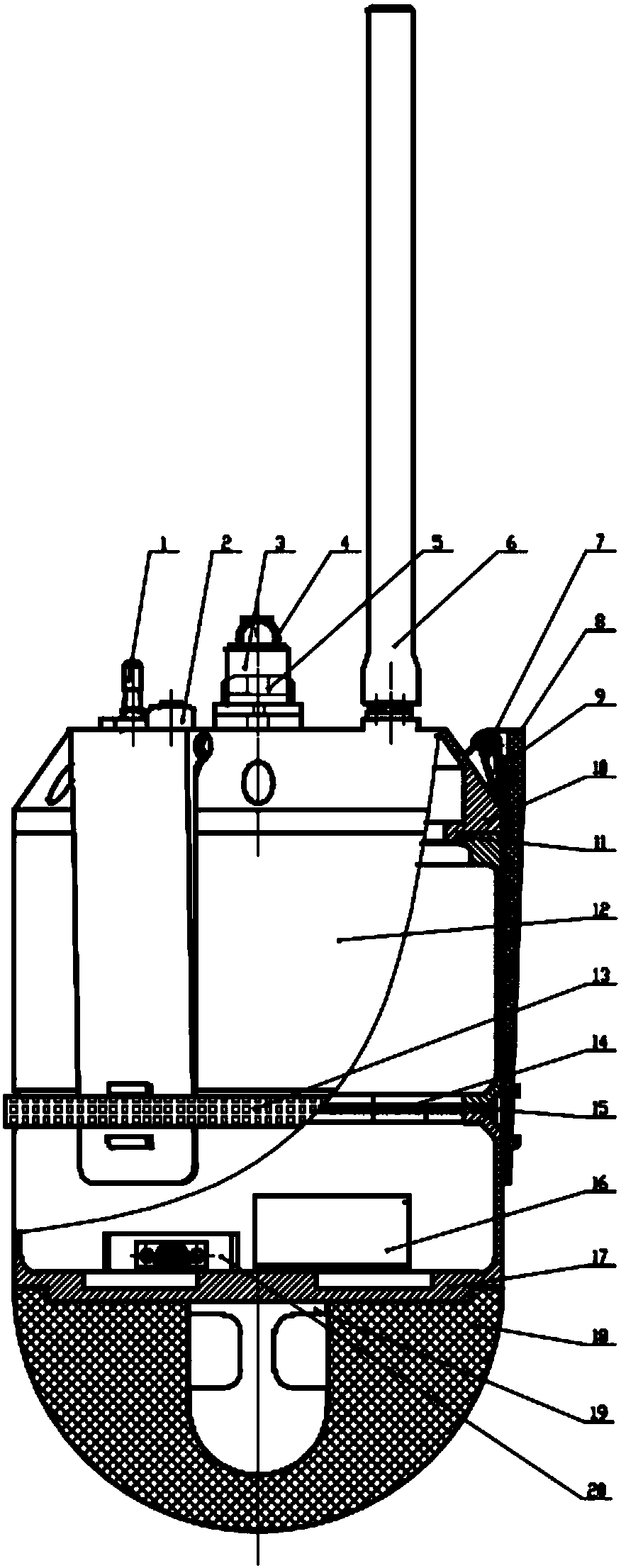 Ocean wave height measuring device