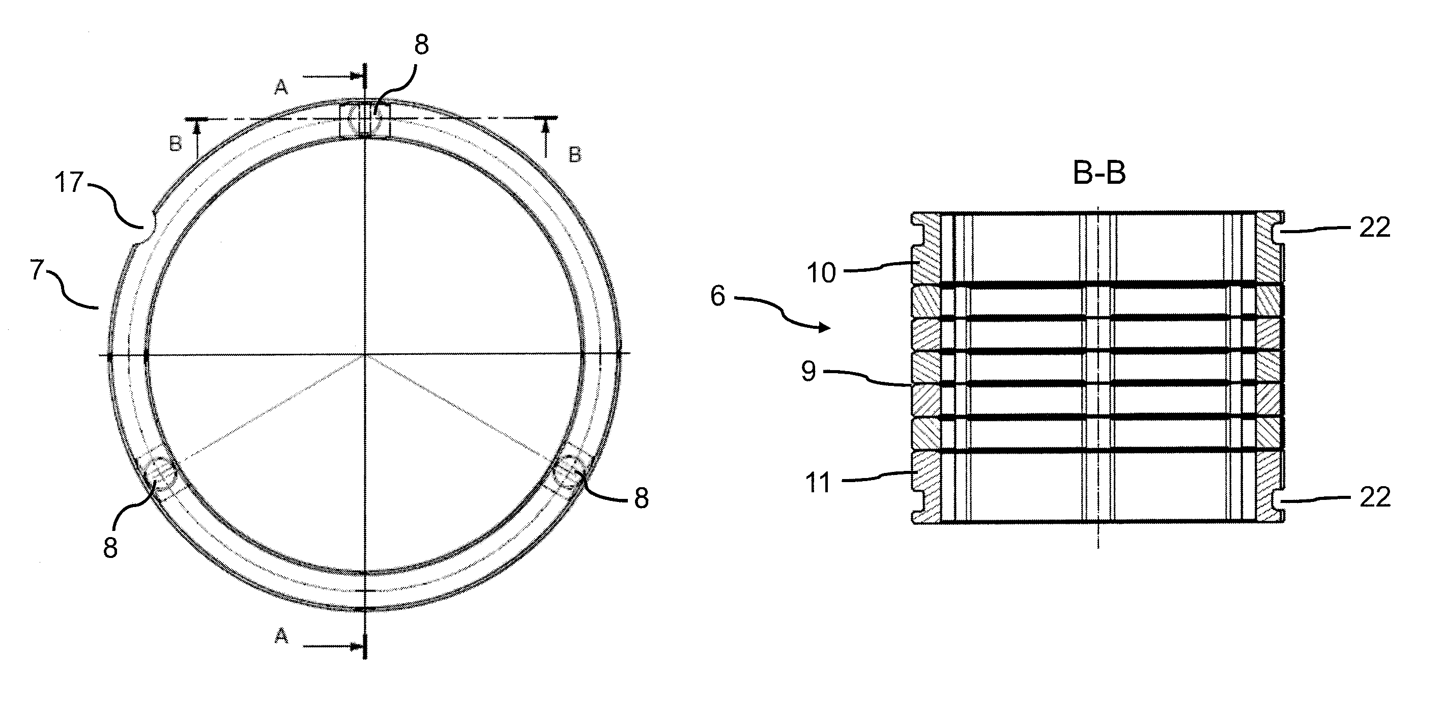 Wear-resistant separating device for removing sand and rock particles