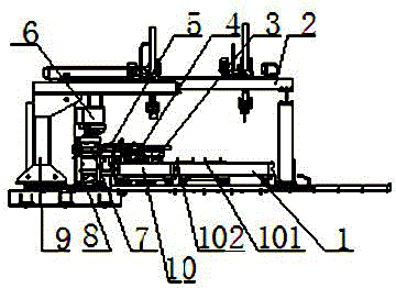 Production device and machining method for U-shaped longitudinal beam and lining beam automatic positioning beam combining spot welding