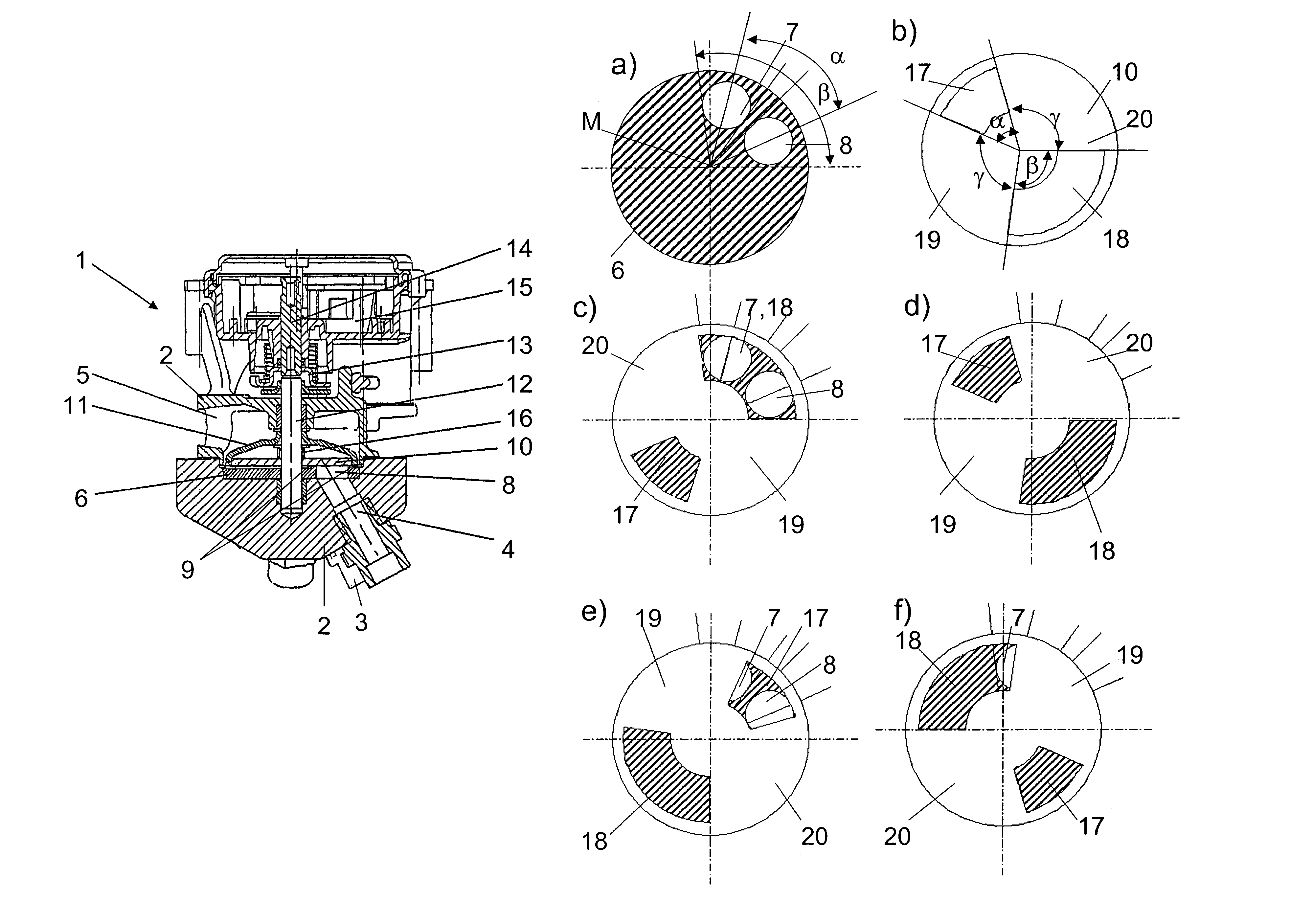 Adjustable two-way valve device for a combustion engine