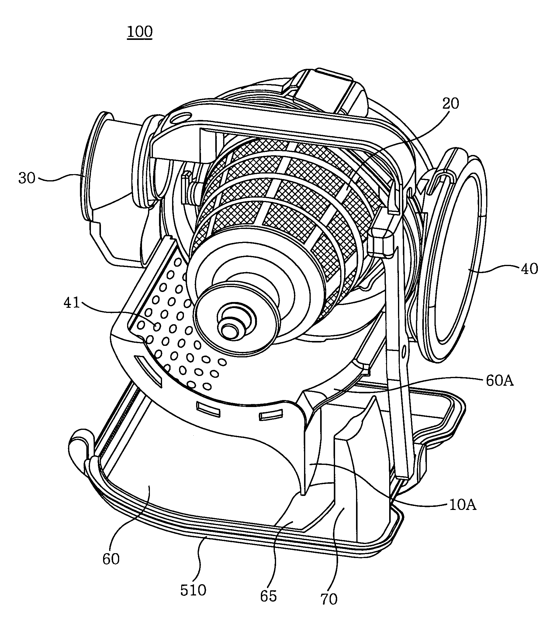 Cyclone dust collecting device for use in a vacuum cleaner