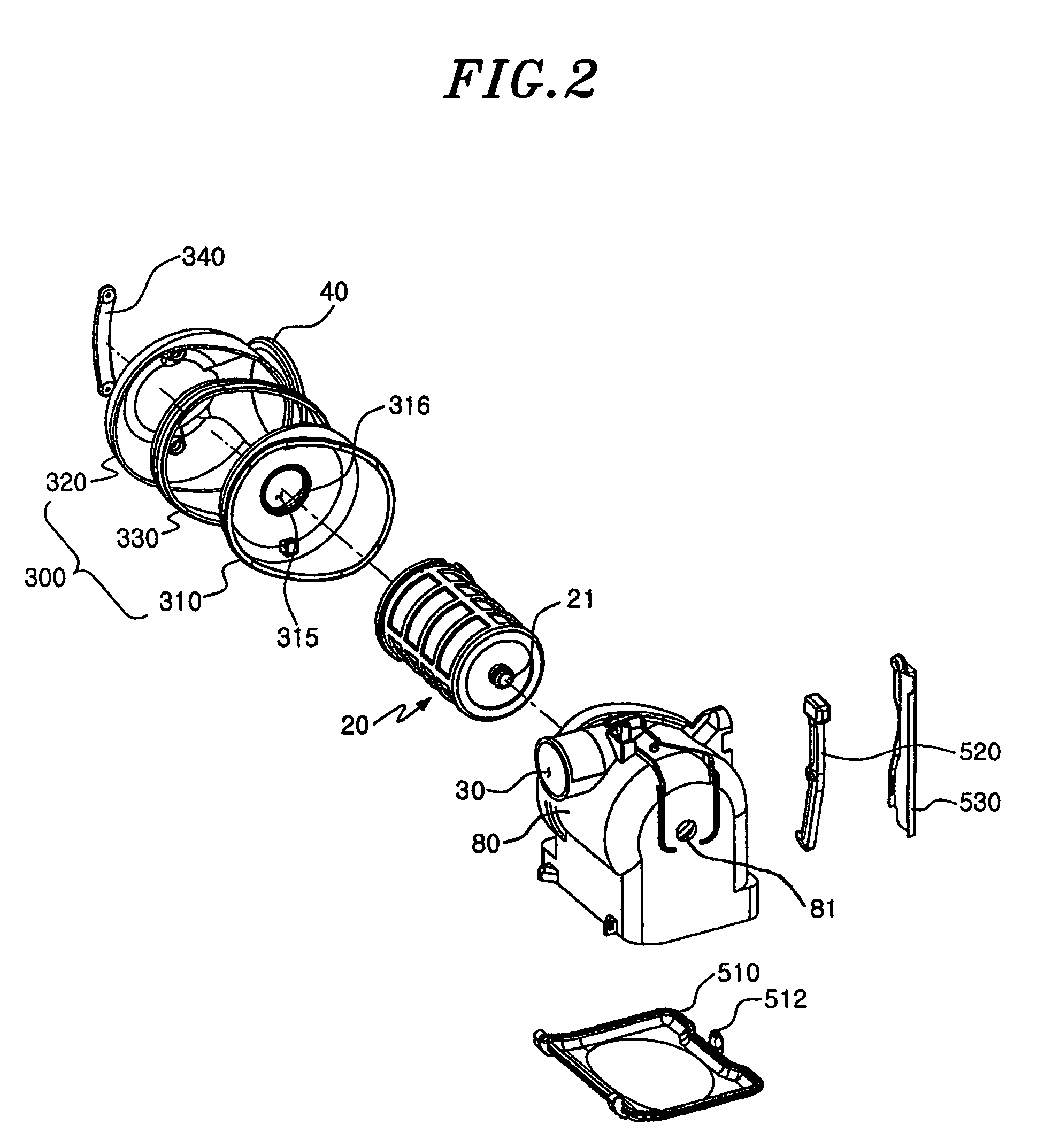 Cyclone dust collecting device for use in a vacuum cleaner