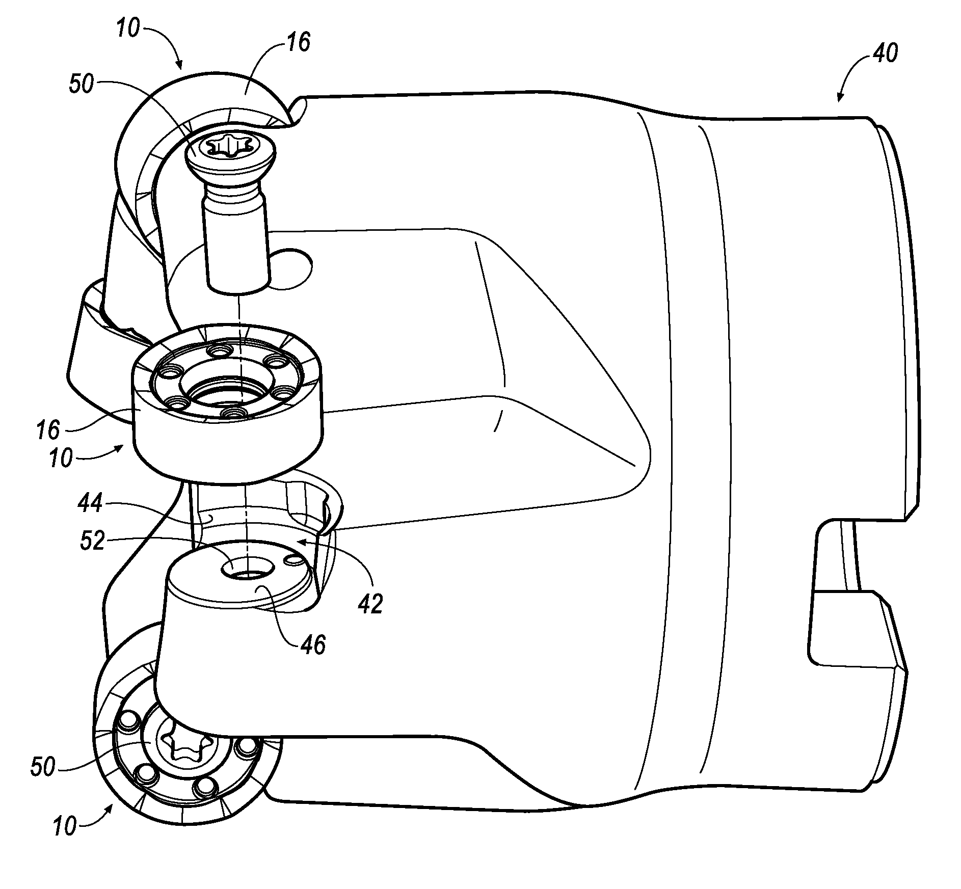 Round cutting insert with reverse Anti-rotation feature