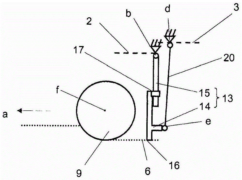 Scrapping device for ground scarification machine, ground scarifier and method for controlling said scraper device