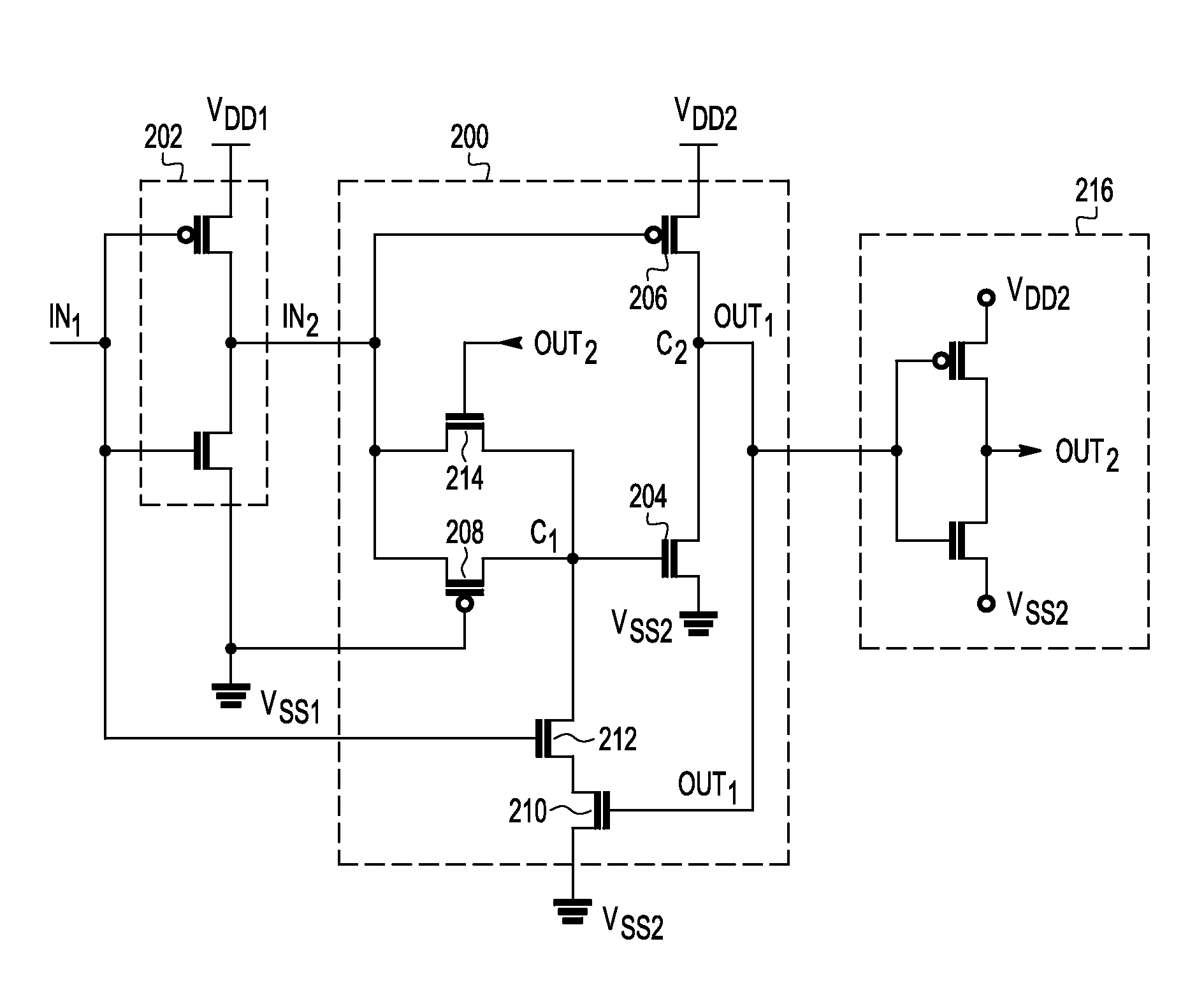 Ratioless near-threshold level translator