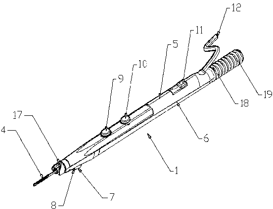 Integrated lighting and smoke-absorption knife pen