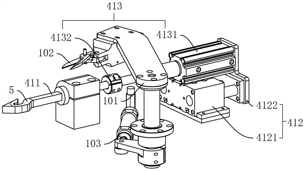 Automatic knotting assembly for plastic shaping filaments